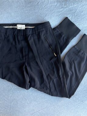 3.1 Phillip Lim Pinstripe Jogger Pants with Ribbed Ankles